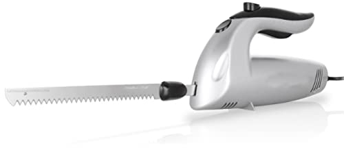 Suinga Couteau électrique Puissance 150 W. Faible vibration et bruit. Couteau denté en acier inoxydable avec lame supplémentaire pour congélation.