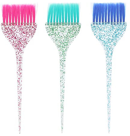 Set di Pennelli per Colore dei Capelli, Set di Strumenti per Pennelli per Tinture per Capelli da 3 Pezzi, Set di Pennelli per Tinture con Manico Lungo, Pennello Applicatore per Tinta per Parrucchiere