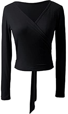 Nimiya Chaqueta Danza Ballet Baile Latino Mujer Top Manga Larga Elegante Cárdigan Capa Abrigo Yoga Gimnasia Bolero Abrigo Corto Disfraz de Bailarina para Vestido Negro S