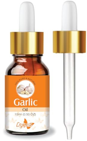 Crysalis Garlic (Allium Sativum) 100% Pure & Natural Undiluted Essential Oil Organic Standard/Steam Distilled Oil for Skin & Hair, Body, Nail Care, DIY Cosmetics -15ML with Dropper External Use Only