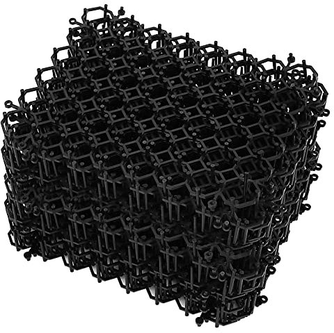 KOHAND 24 PCS 15.5x20cm Cat Scat Mat with Spikes, Flat Prickle Strip Dig Stopper, Cat Repellent Mat Pet Deterrent Mat for Garden, Fence, Tree, Outdoors, Black