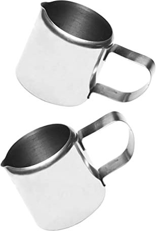 Cabilock 2 Pièces Mini Pot à Lait Mousseur à Lait Pichet De Crème Tasse à Mesurer Expresso Pot à Lait En Métal Tasse De Crémier De Lait De Café Expresso Wdt Porte-sauce Acier Tasse De Sauce