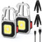 WolinTek 2PCS COB Schlüsselanhänger-Taschenlampe,Wiederaufladbare Notlicht 800 Lumen,Mini LED Arbeitsleuchte,Tragbare ,Mechanikerlicht für Camping,Notfall (2PCS+Stand)