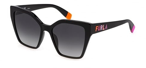 FURLA Damen Sfu686 Sonnenbrille, schwarz (Shiny Black), 52