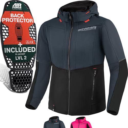 SHIMA DAYBREAKER Motorradhoodie Herren und Damen - Motorrad Kaputze Hoodie mit Protektoren Jacke Kapuzenjacke Aramid | Wetterfester Fahrkomfort