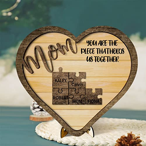 Craftsmanship de la Madre Personalizada Día de la Madre Signos de Rompecabezas Usted es la Pieza Que Nos Mantiene Unidos la Pieza de Marco de la Placa de mamá