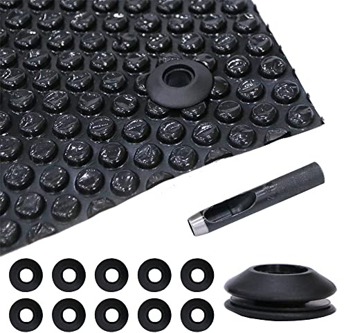 Melko Ösen Set Kunststoff 10 Stück inkl. Locheisen für Poolfolie Schwarz | rostfrei und UV-beständig, 28x28x12 mm, verhindern Ausreißen bei Wind, für Zelte, Planen und Teichfolien, schnell montiert