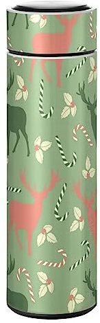 KAAVIYO Rosagrüner Hirsch Wasserflasche Wasserkanne Edelstahl Isolierte Isolierflasche Auslaufsicher