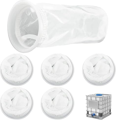 YOUNGSAY 6 Pezzi Filtro IBC, Riutilizzabile Filtri IBC, Bianco Filtro in Nylon IBC, Per Kit Filtro Serbatoio Pioggia IBC (200 Mesh/100 Mesh)