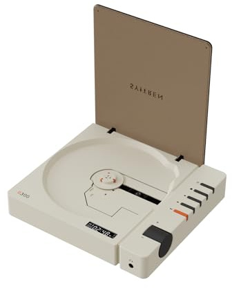 syitren Lettore CD R300 Bluetooth Portatile Desktop Retro Lettore CD per Casa Uscita Fibra Senza Altoparlante Integrato Regalo Bianco (Bianco)
