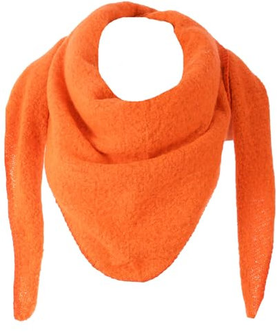 stylx Damen Schal XXL Dreieck Schal flauschig schal-tuch damen dicker dreieckstuch groß Wolle UNI Farben kuschelig (neon orange)
