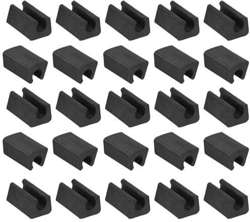 sourcing map 25Pack Rectangle Shaped Chair Legs Tips, Fitting 10mm Metal Tube Legs - Plastic Furniture Protector Feet Glides for Hardwood Floors, Black
