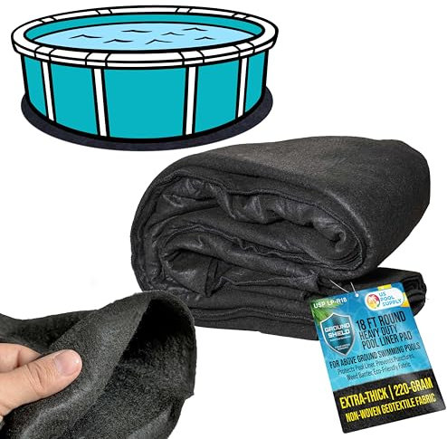 U.S. Pool Supply Ground Shield 16ft Round Heavy Duty Above Ground Pool Liner - Protects Pool Liner Prevents Punctures, Weed Barrier, Eco-Friendly Fabric - Extended