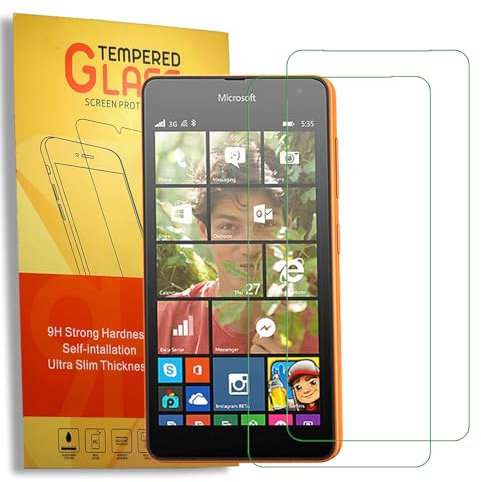 2 Pack Tempered Glass Screen Protector for Microsoft Lumia 535 Smartphone Display Guard 9H Protective Skin