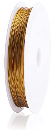 SkyjOy Stahlseil Starker Draht aus Edelstahldraht mit Schwanz zur Schmuckherstellung Drahtseil(Gold,Dia 0.8mm Length 12m)
