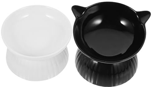 YARNOW 2 Sets Mit Erhöhten Futternäpfen Aus Keramik Glatt Spülmaschinenfest Für Haustiere Im Innenbereich