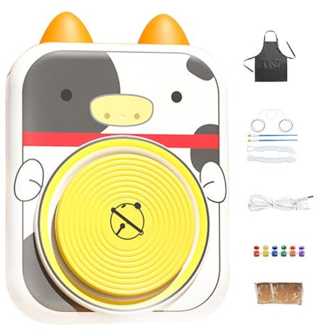 Töpferscheibe für Anfänger, Töpferscheiben und Zubehör | USB-Cartoon-Töpferscheibe für Kinder, Keramik-Töpferwerkzeuge - Elektrische Töpferscheibe für Kinder, Familie, Freunde, die Tiere und Pflanzen