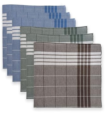 ggm Herren Stoff Taschentücher Arabias Farben grün braun blau Größe 40x40 cm 100% Baumwolle (6er Set)