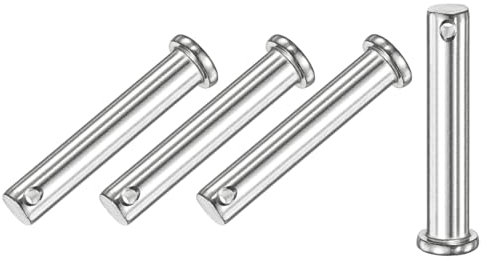 M METERXITY 4-Pack Single Hole Clevis Pins, M10 x 60mm 304 Stainless Steel Flat Head Clevis Pins for Mechanical Linkage/Fixed Parts/Ship Rigging, Link Hinge Pin Reusable