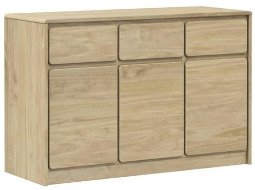 ULUYYUC Allzweckschrank Küchenschrank Barschrank Anrichte Sideboard - Sideboard SAUDA Eiche-Optik 114x43x75,5 cm Kiefernholz für Speisesaal Wohnstube Schlafzimmer Küche