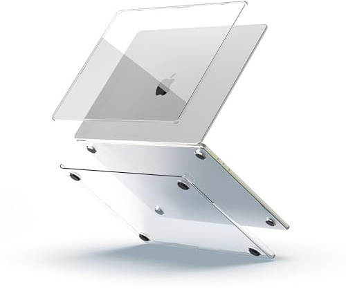 KEROM Klar Hülle für MacBook Air 13 M4 2025-2022 M3 M2 A3240 A3113 A2681, Ultradünne Kunststoff Hartschale Case und Tastaturschutz für MacBook Air 13'' mit M4/M3/M2 Chip (2022-2025), Transparent