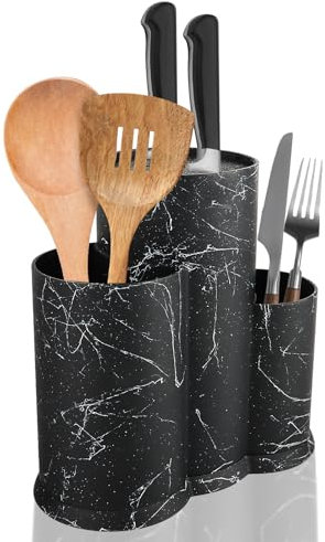 3 in 1 Messerblock Ohne Messer, Schwarz Messerblockhalter Unbestückt, Universal Runder Messerblockhalter, Messerblockhalter Unbestückt Küchenbesteck, Messerblock Rack für Alle Küchenmesser Geeignet