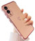 Knoowcase for Samsung Galaxy S25 Edge Case Galaxy S25 Edge Phone Case for Girls Women Shockproof Flexible Silicone Bumper Lens Protection Luxury Plated Gold Heart Slim Anti Scratch Cover,Pink