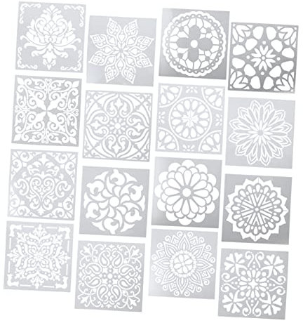 YOSADIER 16stücke Teiliges Mandala Schablonen Wiederverwendbar Diy Malvorlage Painting Vorlage Für Junge Mädchen Zeichenschablonen Wandgestaltung Und Basteln Kreative Farbschablonen