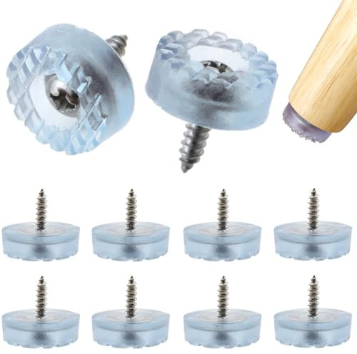 BDEPSTR 10 Piezas Protectores Patas Sillas Fieltro, Redondo Almohadillas de Fieltro Tornillo, para Muebles de Madera Patas de Silla