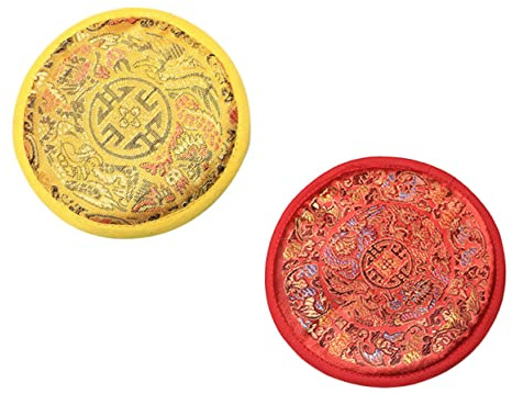 Milisten Tibetan Singing Bowl Cushion 2-Pack 3.94In Handmade Nepal Cloth Meditation Pad for Sound Bowls Spiritual Practice Accessories
