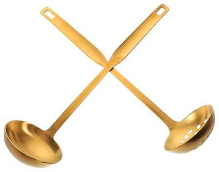MUCKLILY 2pièces Écumoire Acier Inoxydable Louche Perforée Cuillère De Cuisine Écumoire Louches à Soupe Pour Servir Louche à Soupe Acier Inoxydable Écumoire De Cuisine De