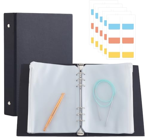 AHANDMAKER Nadelhalter Etui Set Wasserdichte Ordnertaschen Und 24 Stück PVC Taschen Für Lose Blätter Mit 60 Registern Für Das Sammeln Und Sortieren Im Homeoffice Oder In Der Schule