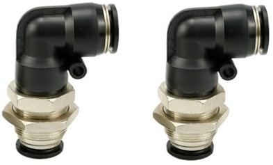 1pcs Pneumatic Quick Connector partition Bend PLM-4 6 8 10 12mm Right Angle L-Shaped Through Plate air Pump air Pipe Quick Insertion(PLM -08 Black)