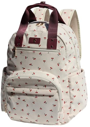 Diaper Bag Backpack, Large Capacity Multifunction Baby Essentials Fashion Travel Pack Linen Canvas office Laptop Bag (Corduroy Hawthorn)