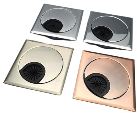 Pasacables 2 unids/Lote Cuadrado 60mm de aleación Zinc la computadora Tabla Cubierta del Cable ordenada(Red Bronze)