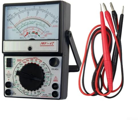 MF-47 Analog Multimeter Powered Knob Operated Display Voltage Current Resistance Measurement Tool for Factory Laboratory Home Use