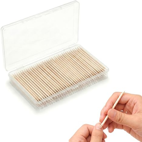 Sun&Beam Nails Bastoncini arancioni in legno per unghie, spingi cuticole e rimuovi cuticole, bastoncini per unghie a doppia estremità per la rimozione dello smalto gel e la cura delle unghie (7,5 cm