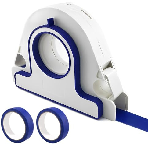 Masking Tape Applicator, NAVESO Masking Master with 2 pcs 25mm Tapes, Portable Maskings Tape Dispenser for Trim and Door Frames