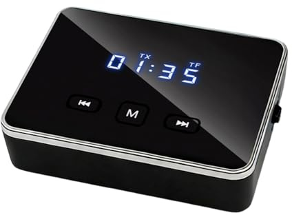 Hemstereomottagare – ljudhub, 8 x 9 cm ljudstation för hemmabio, signalenhet med trådlös adapter, underhållningsenhet, musikkonsol för PC, TV och garage