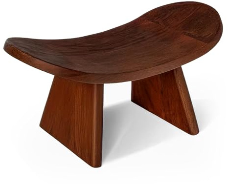 BREEZENEST Wooden Meditation Bench – Ergonomic Kneeling Prayer Stool for Correct Posture Support – Foldable Yoga Meditation Bench for Home, Yoga, Church Worship & Mindfulness Practice