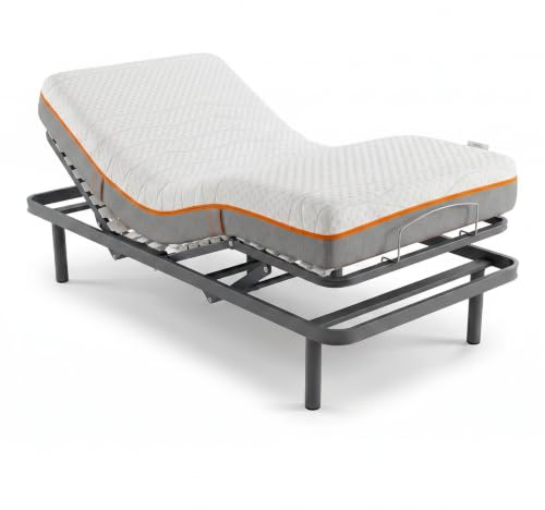 Duérmete Online - Cama Eléctrica Articulada 90 x 190 + Colchón | Alta Gama, Confort Viscoelástico Premium, Adaptación Anatómica y Transpirabilidad