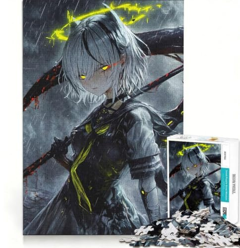 Puzzle da 1000 pezzi con ragazza anime e falce, gioco per tutta la famiglia, divertente e spiritoso, compleanno e Natale 50x75cm