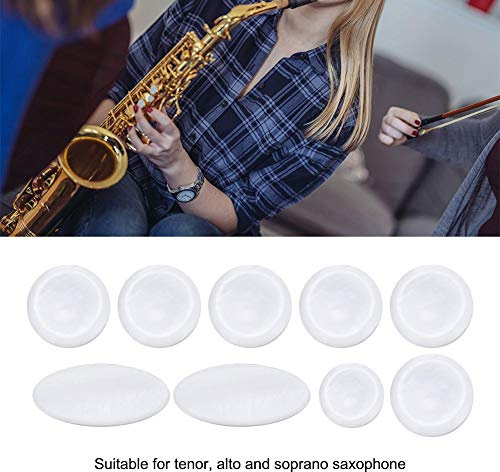 Tbest Saxophon-Schlüssel-Einlagen, Weiße Perle Shell, 9 Teile/Satz, Für Alto Tenor Sopran Saxophon, C-Dur, Poliert, Langlebig, White