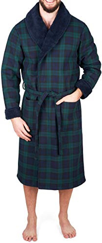 John Christian - Accappatoio in pile, da uomo, colore: Nero - blu - Medium