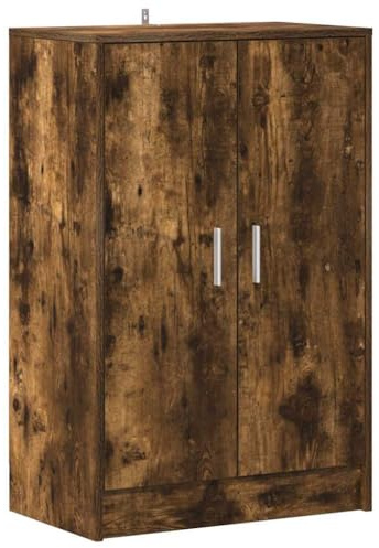 vidaXL Meuble à Chaussures Porte-Chaussures Etagère à Chaussures Armoire de Rangement Entrée Couloir Chêne Fumé 60x35x92 cm Bois d'Ingénierie