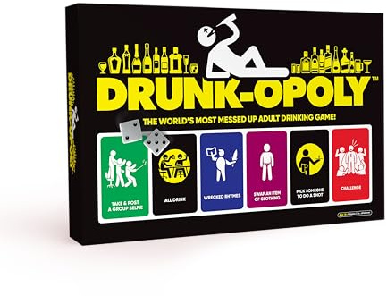 Imagination Gaming Drunkopoly Adult Party Board Game Outrageous and Messed Up Challenges, Dares, Remote Home Entertainment, Friends, Family, Potential Reus the Next Morning