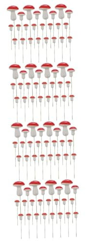 Yardwe 200 STK Pilzeinsatz Aus Schaumstoff Pilzdekor Glas-Container Mini Ornamente Mikrolandschaftsornament Künstlicher Pilz Anlage Eisendraht Rot Jahrgang Dekorationen