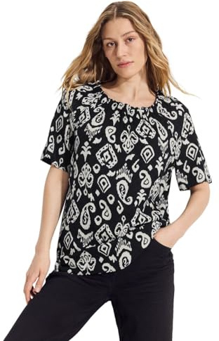 Cecil B344760 Camicia con Stampa Carmen, Nero, M Donna