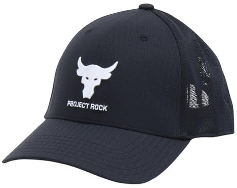 Under Armour Men's Project Rock Trucker Hat, (003) Black / / White, One Size Fits Most