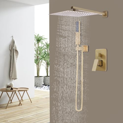 Duschsäule, Thermostat, mit Handbrause, einstellbare Temperatur, Handdusche, Regendusche, zwei Duschmodi, geeignet für Hotel, Badezimmer, Haus